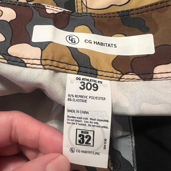 CG Habitats 309 fit OG athletic fit board shorts in candy camo gray - Picture 11 of 11